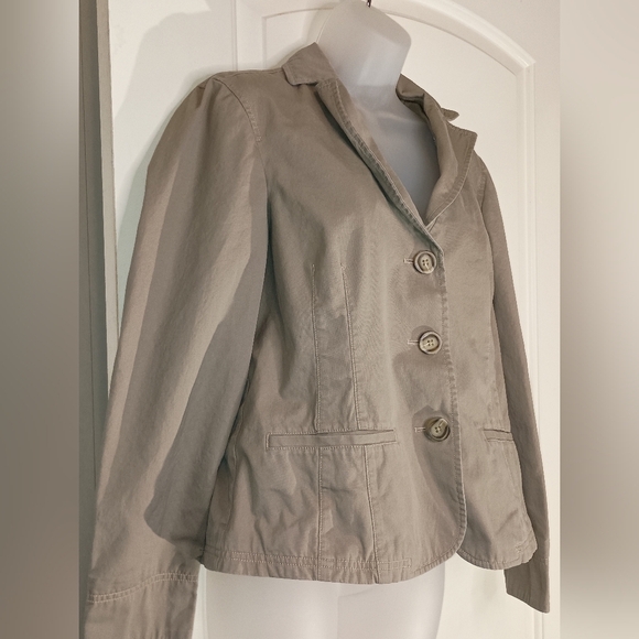 L.L BEAN Chic Tan Blazer Corpcore Work Business Preppy Clueless Size 12 - Picture 8 of 9